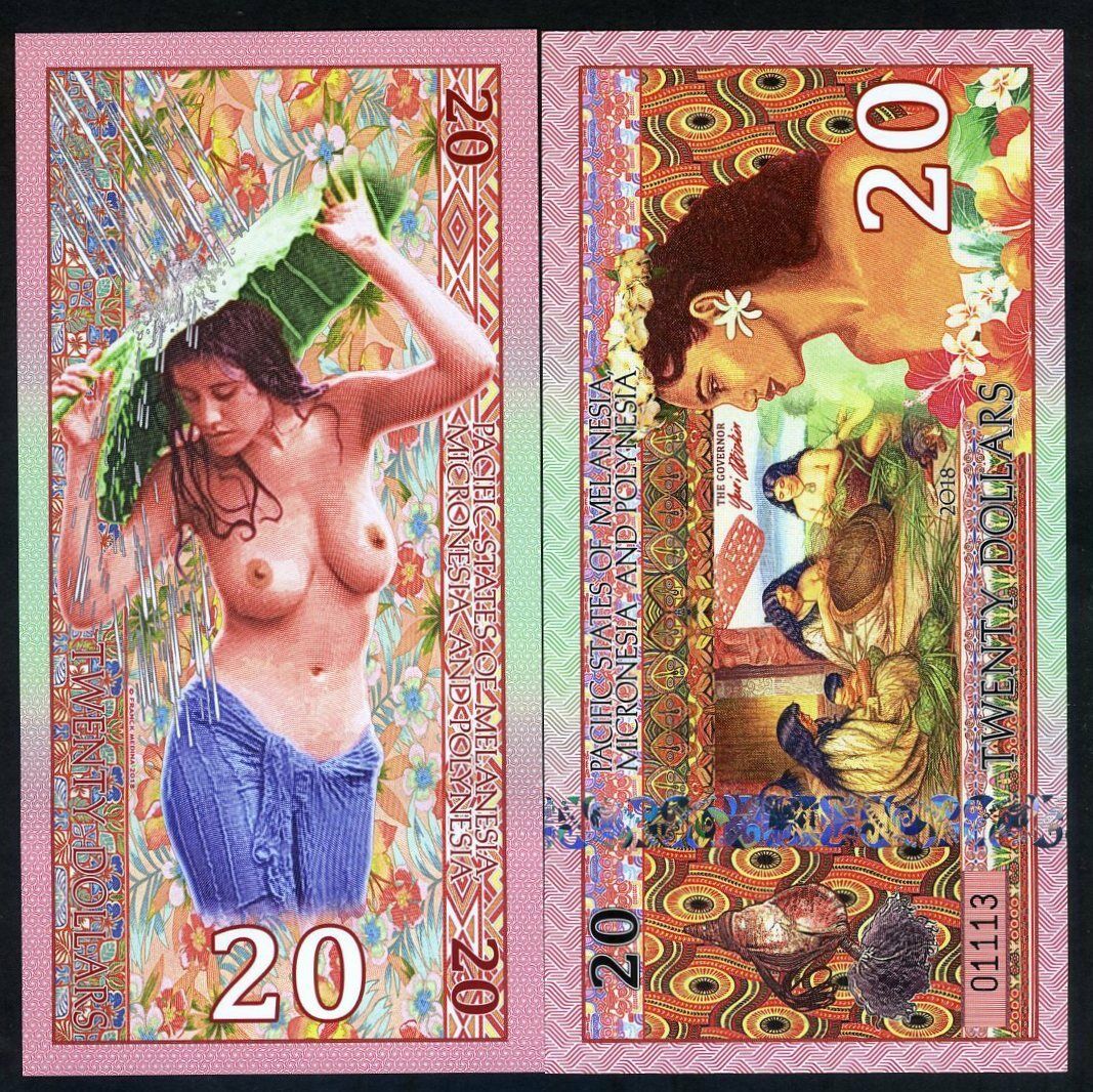 Pacific States Of Mmp, $20 2018 Private Issue Polymer - Weavers, Polynesian Nude